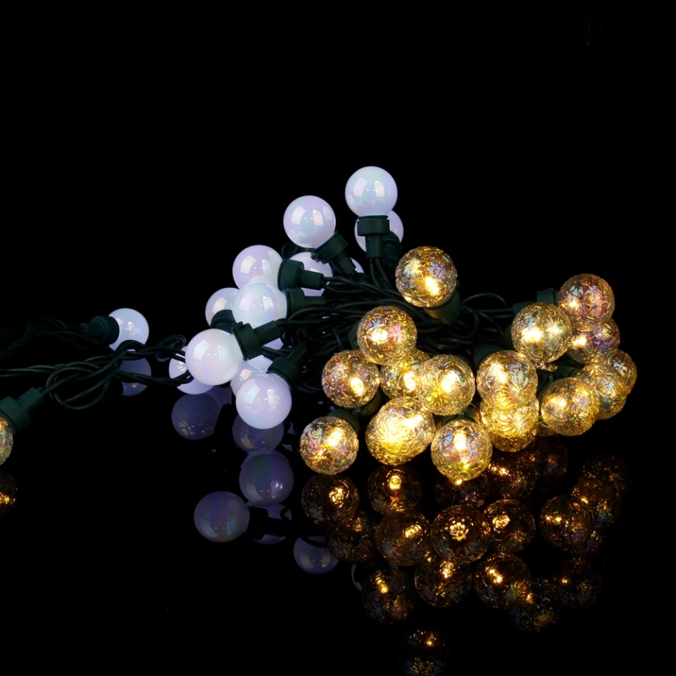 Customizable G25 LED Globe String Lights - 25/35/50CT Iridescent Crystal Glass, UL Certified, Direct from the Manufacturer for Magical Christmas Decor (3)