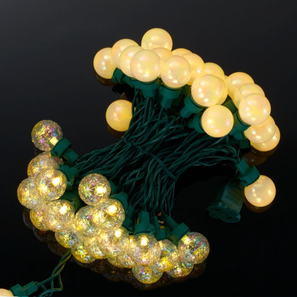 Customizable G25 LED Globe String Lights - 25/35/50CT Iridescent Crystal Glass, UL Certified, Direct from the Manufacturer for Magical Christmas Decor (4) Customizable G25 LED Globe String Lights - 25/35/50CT Iridescent Crystal Glass, UL Certified, Direct from the Manufacturer for Magical Christmas Decor (4)