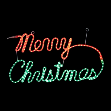 Customizable Incandescent 'Merry Christmas' Rope Light Sign - Vibrant Holiday Decor from a Premier Light Sculpture Factory