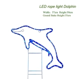 Customizable Life-Size Incandescent Rope Light Dolphin Display - Oceanic Elegance for Outdoor Retail Décor (2)