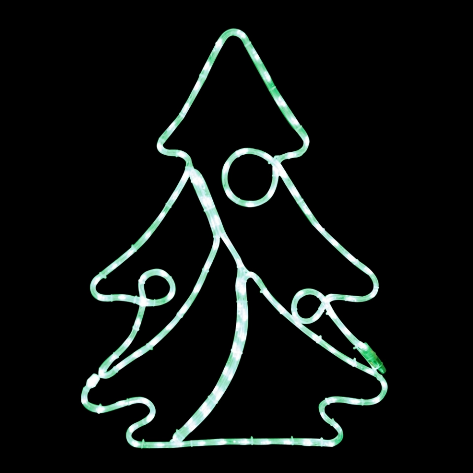 2D LED Green Christmas Tree Motif Rope Lights-Customizable Rope Light Silhouette for Festive Retail Ambiance from Established Manufacturer 2D LED Green Christmas Tree Motif Rope Lights-Customizable Rope Light Silhouette for Festive Retail Ambiance from Established Manufacturer
