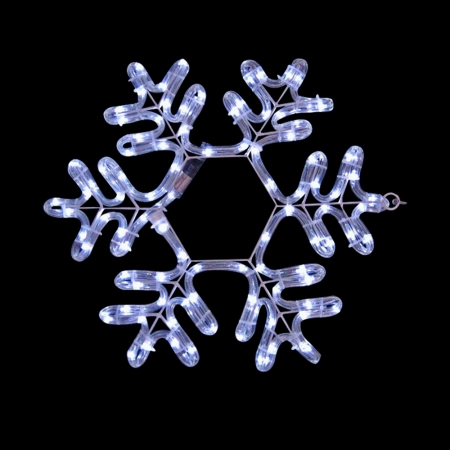 Customizable LED Snowflake Decoration - Dazzling Ice Flake Rope Light Design for Retail & Outdoor Holiday Displays