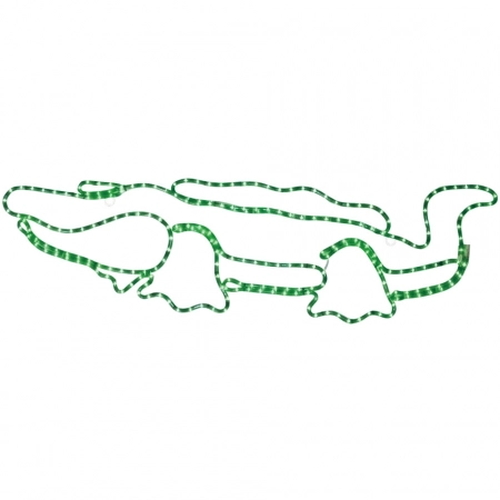 Customizable 48" Green Alligator Incandescent Rope Light Sculpture for Outdoor Decor from a Renowned Lighting Factory