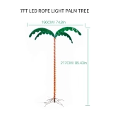 Customizable 7FT Lush Incandescent Palm Tree Rope Light - Outdoor Tropical Ambiance by a Renowned Manufacturing Plant (3)
