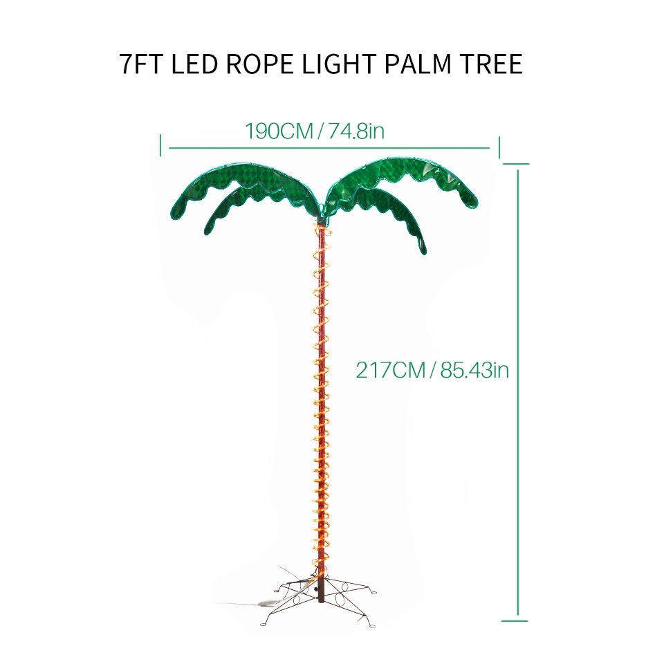 Customizable 7FT Lush Incandescent Palm Tree Rope Light - Outdoor Tropical Ambiance by a Renowned Manufacturing Plant (3) Customizable 7FT Lush Incandescent Palm Tree Rope Light - Outdoor Tropical Ambiance by a Renowned Manufacturing Plant (3)