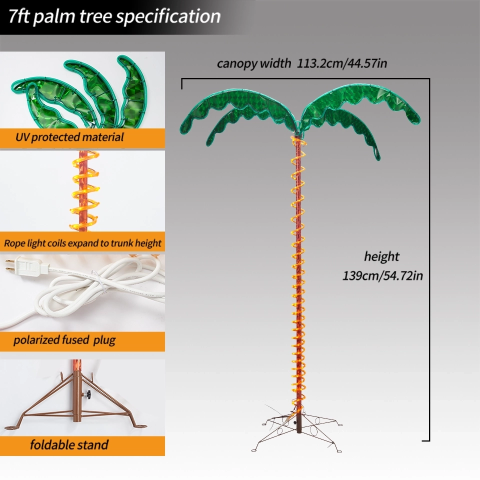 Customizable 7FT Lush Incandescent Palm Tree Rope Light - Outdoor Tropical Ambiance by a Renowned Manufacturing Plant (6) Customizable 7FT Lush Incandescent Palm Tree Rope Light - Outdoor Tropical Ambiance by a Renowned Manufacturing Plant (6)