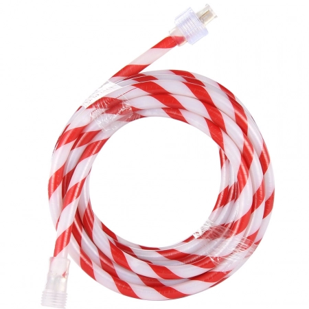 Candy Cane Red and White Rope Lights - Super Bright LED, Chasing Light Effect, Waterproof for Festive Outdoor Decor