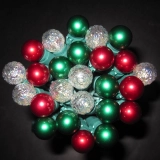 Custom G15 Multi-Color LED Christmas String Lights with Pearlized Berry Glass Bulbs - 35/50/70 Count from a Specialist Globe Light Factory (4) Custom G15 Multi-Color LED Christmas String Lights with Pearlized Berry Glass Bulbs - 35/50/70 Count from a Specialist Globe Light Factory (4)
