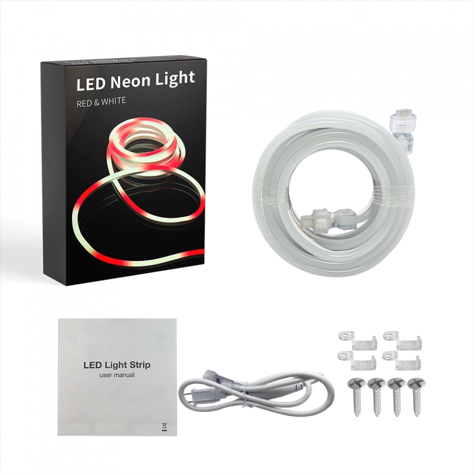 Wholesale Customizable Red & White LED Neon Rope Light Kit SMD5050 - 84 LEDs/m AC110V-120V for DIY Projects and Contractors (4)