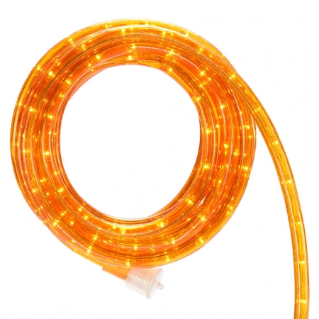 Outdoor Incandescent Rope Lights - Vibrant Orange Rope Lighting for Festive Christmas Tree Ambiance - Durable 3/8" Rope Light