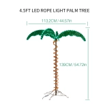 Custom Tropical Oasis: 4.5ft Tall Palm Tree Incandescent Rope Light Display - Tailored by Expert Manufacturing Plant (5)