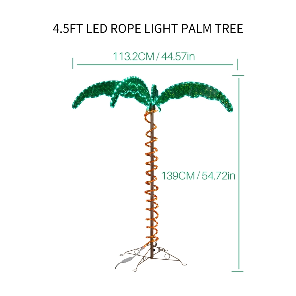 Custom Tropical Oasis: 4.5ft Tall Palm Tree Incandescent Rope Light Display - Tailored by Expert Manufacturing Plant (5) Custom Tropical Oasis: 4.5ft Tall Palm Tree Incandescent Rope Light Display - Tailored by Expert Manufacturing Plant (5)