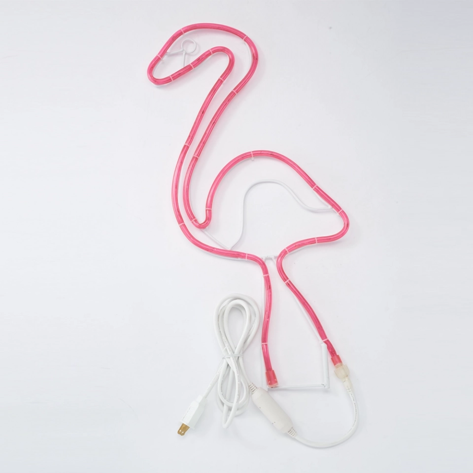 Customizable Elegance: 2FT Tall Incandescent Rope Light Flamingo for Outdoor Decor - Crafted by Premier Manufacturing Plant (5)