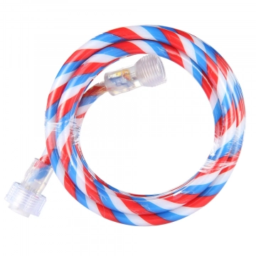 Patriotic Red, White, and Blue LED Rope Lights - 18 ft Connectable and Customizable Round Rope Lighting for Celebratory Decor