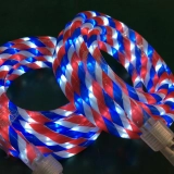 Patriotic Red, White, and Blue LED Rope Lights - 18 ft Connectable and Customizable Round Rope Lighting for Celebratory Decor (3)